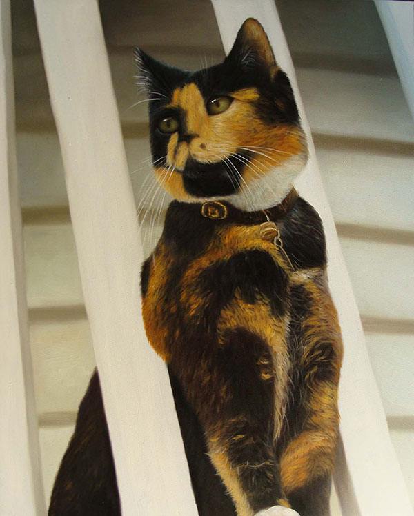 three colored cat pet painting from picture