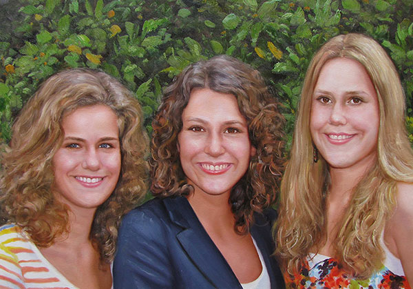 drie vrouwen olieverfschilderij