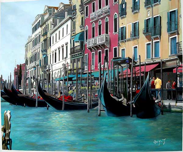 Custom oil painting of venice