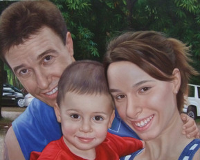 cuadros de familia, pintado de foto a mano, para regalar