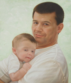artiste peintre papa et bébé