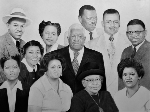 multiple pictures into one custom charcoal drawing family