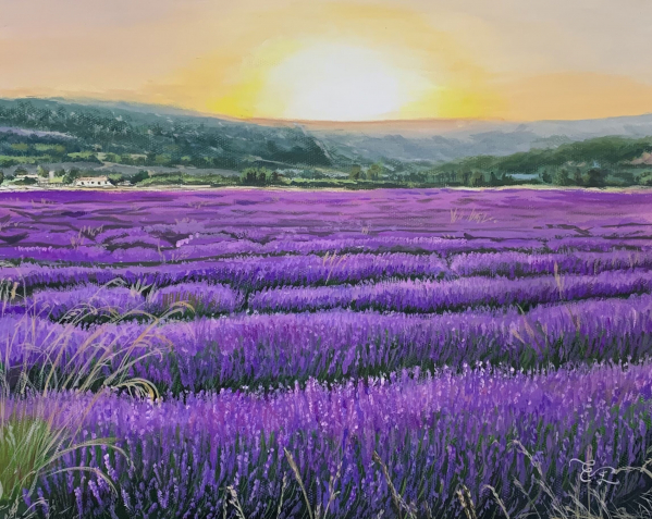 Gorgeous handmade pastel artwork of a landscape
