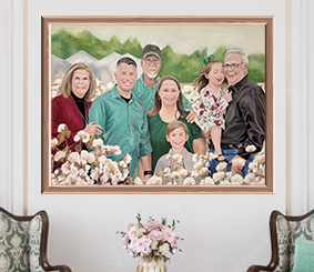 Custom Watercolor Large Family Portrait (up to 8 people