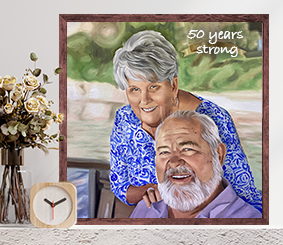 Custom Photo Gift Old Couple Parents Mom Dad Happy Anniversary Gift Custom  Po