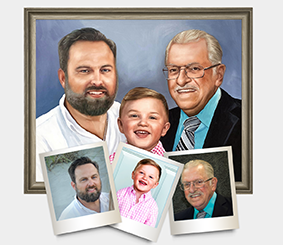 Custom Hand Painted Portraits From Photos PaintYourLife Father Days 2025