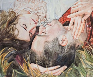 Custom Watercolor Couple Painting